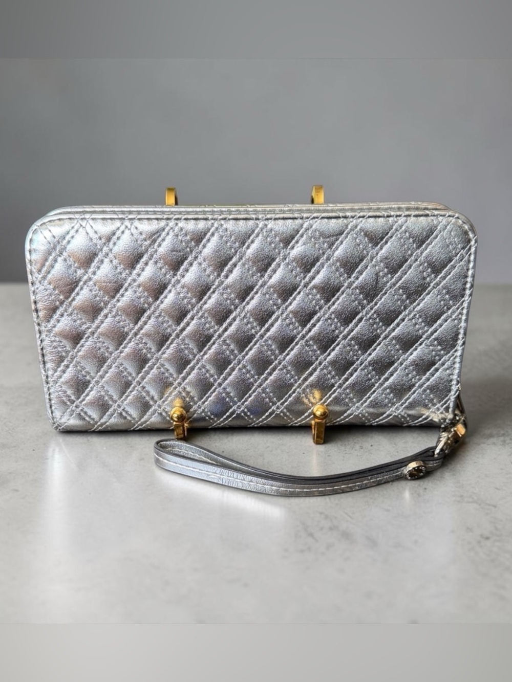 Steve Madden Metallic Silver Wallet Clutch with Strap | NWOT - Picture 2 of 4